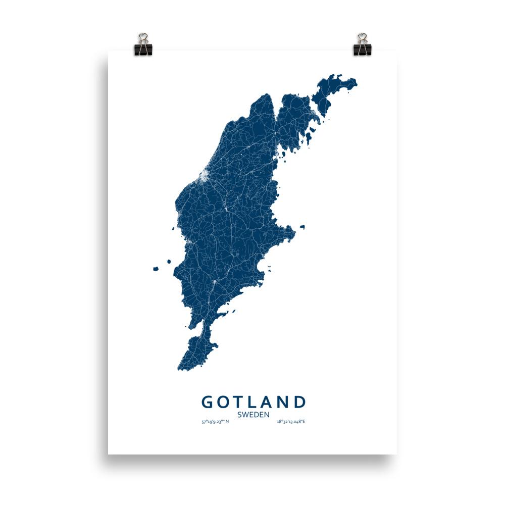 Vägatlas poster Gotland Visby Tavla